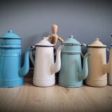 Blue enamelled coffee maker