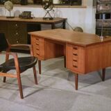 Scandinavian teak desk produced by Samcom Denmark, 1960s