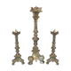 Lot de 3 bougeoirs tripodes en bronze doré