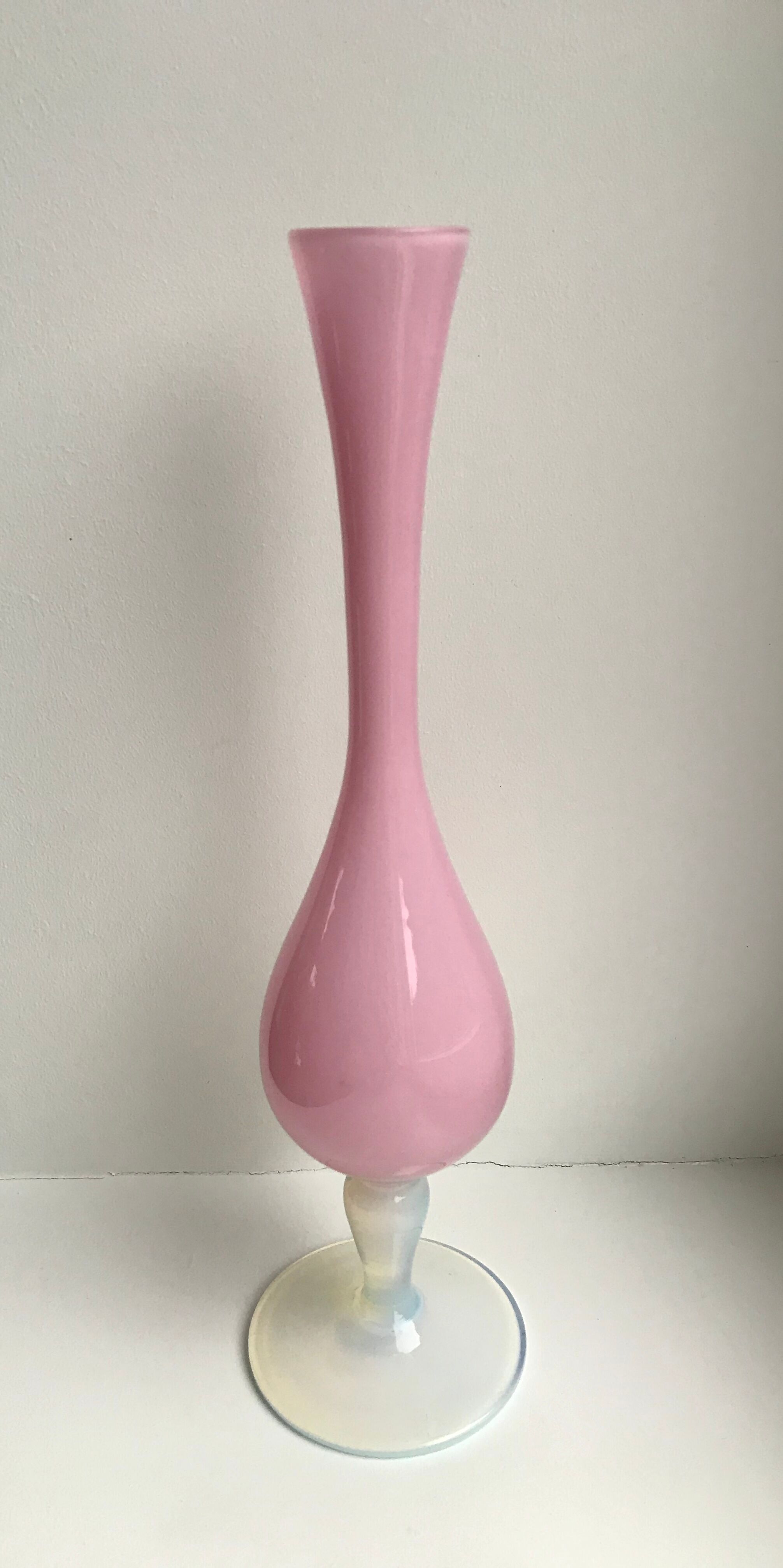 Pink opaline vase 50s