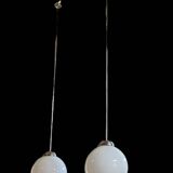 two xxl vintage opaline ball suspension