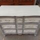 Old patinated curved chest of drawers with 3 drawers