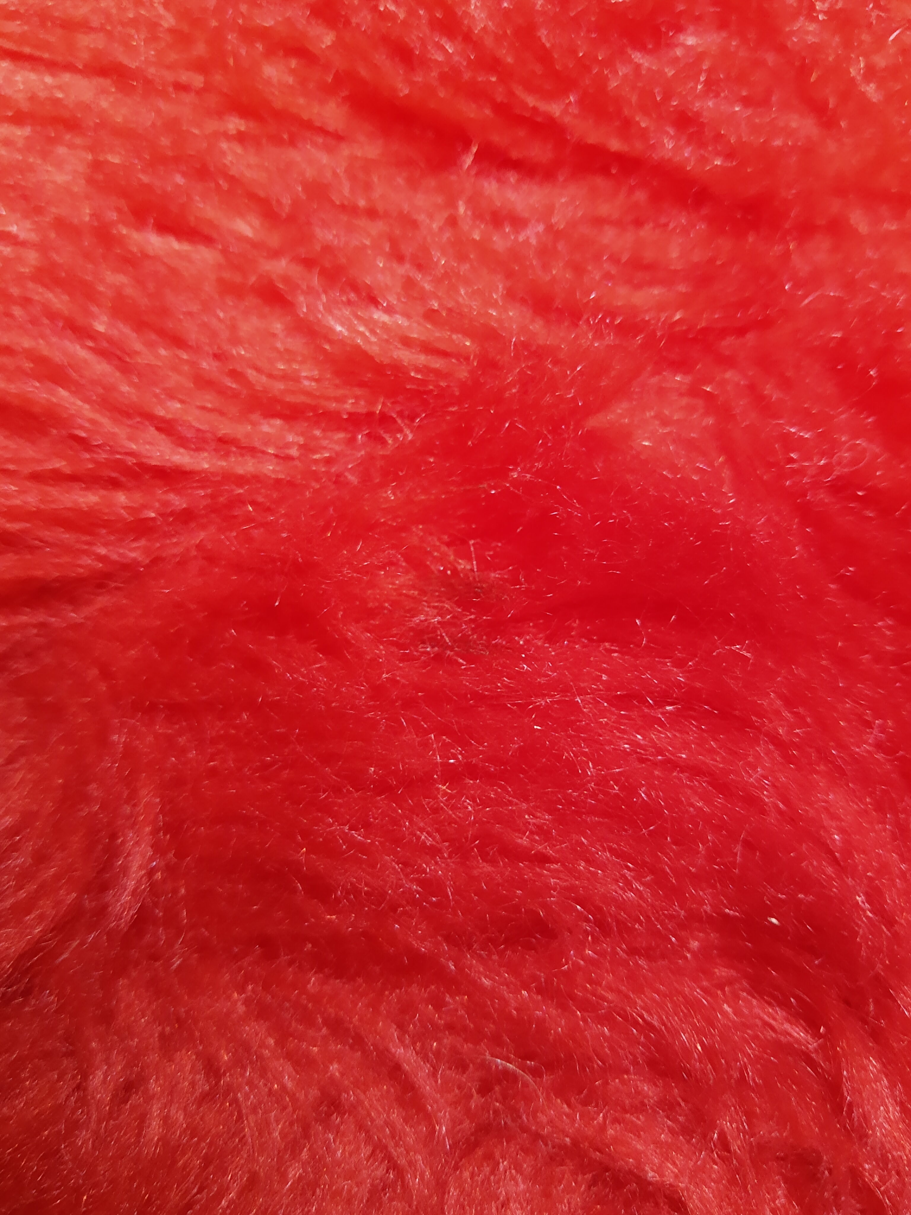 Round carpet in red moumoute style pelfran diameter 130cm vintage