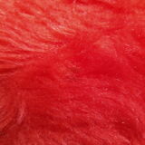 Round carpet in red moumoute style pelfran diameter 130cm vintage