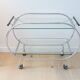 Desserte chariot chrome et verre vintage