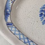 Old ceramic dish, Forges les Eaux / black bottom, late 19th century