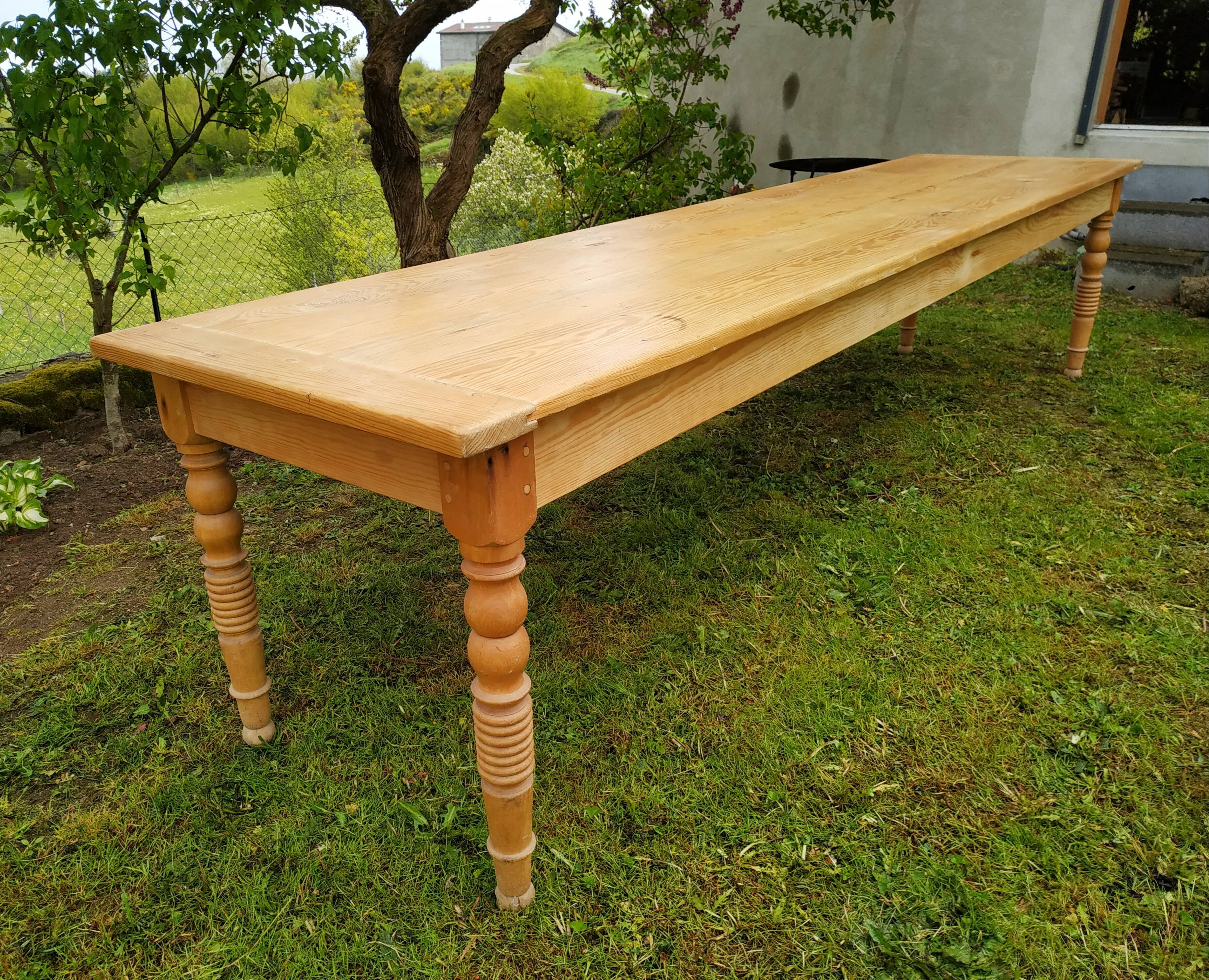 Antique farmhouse table, 3m20