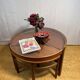 Mid century retro vintage teak round coffee table by Nathan Trinity 1960