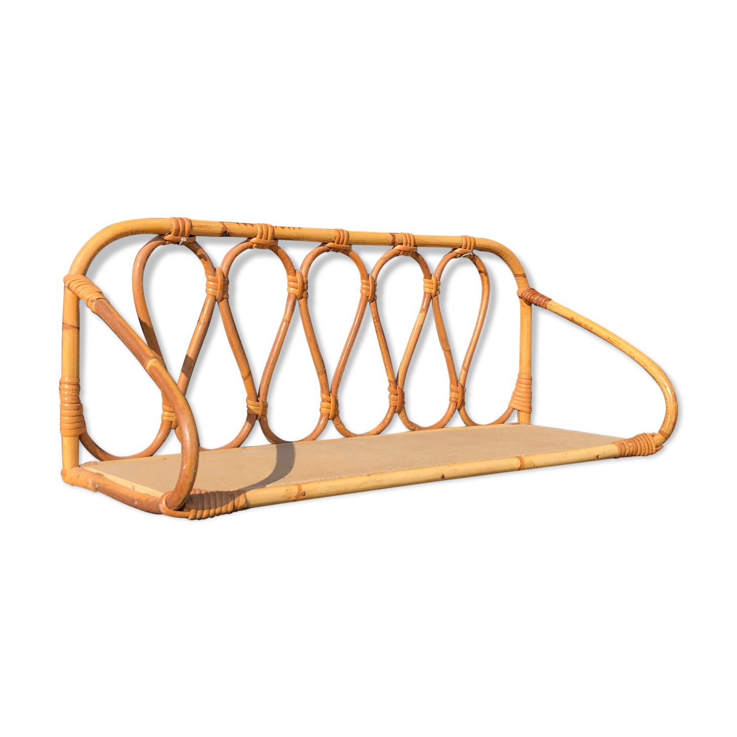 1950 wall rattan shelf