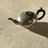Small teapot, pewter coffee pot flattened oval shape