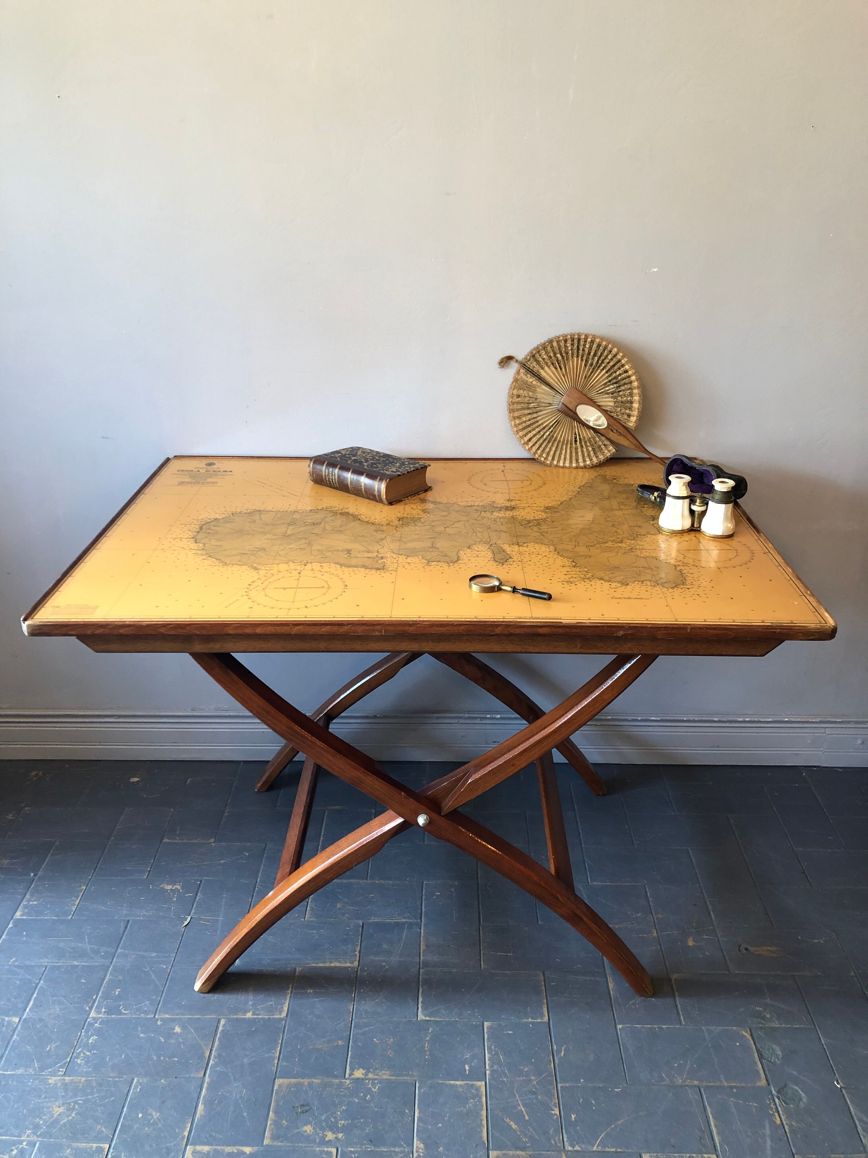 Mahogany boat folding table