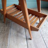 Sewing box worker wood feet compass vintage Scandinavian design