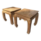 2 tables d'appoint en bois d'orme, Chine années 50