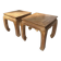 2 tables d'appoint en bois d'orme, Chine années 50