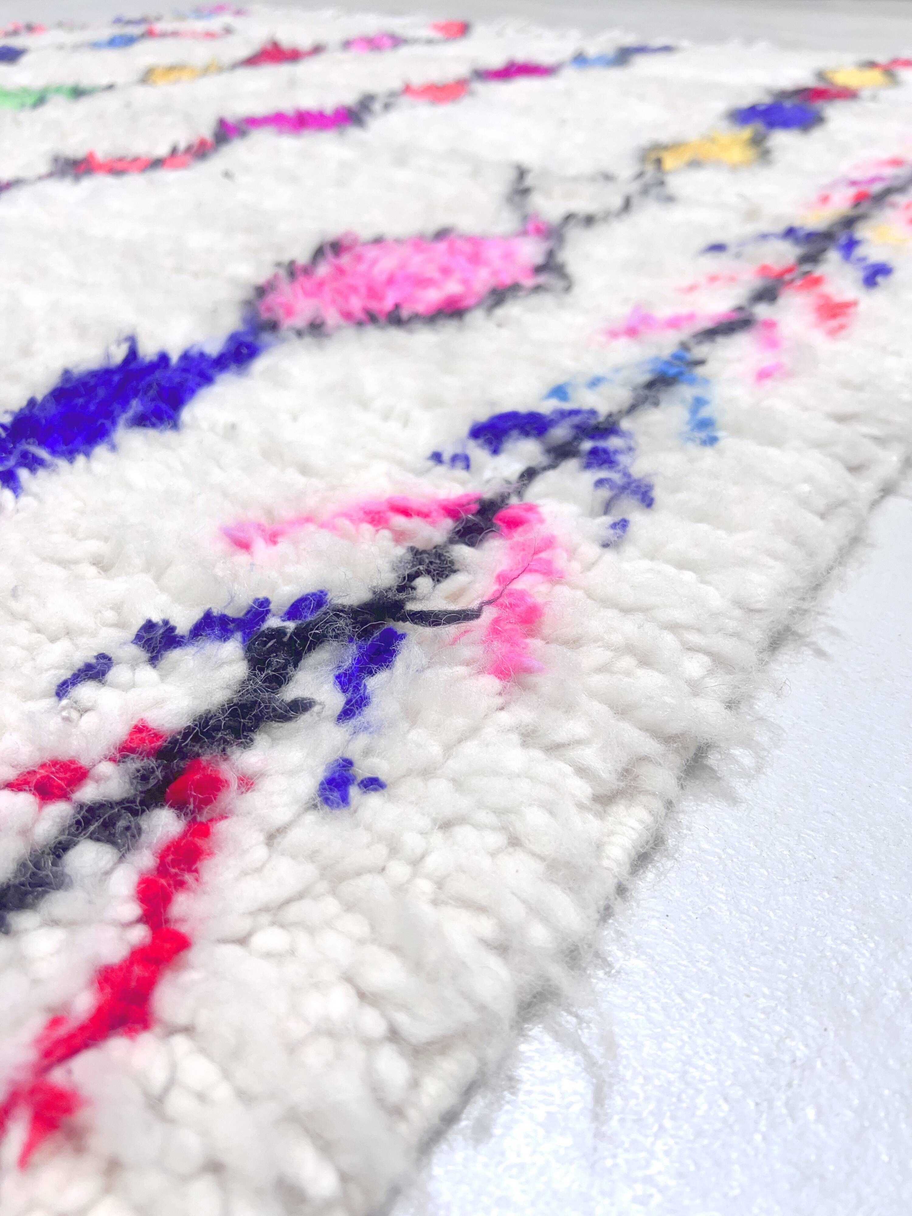 Azilal Berber rug with colorful patterns, 2.47x1.45m