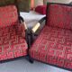 Fauteuil colonial motif labyrinthe