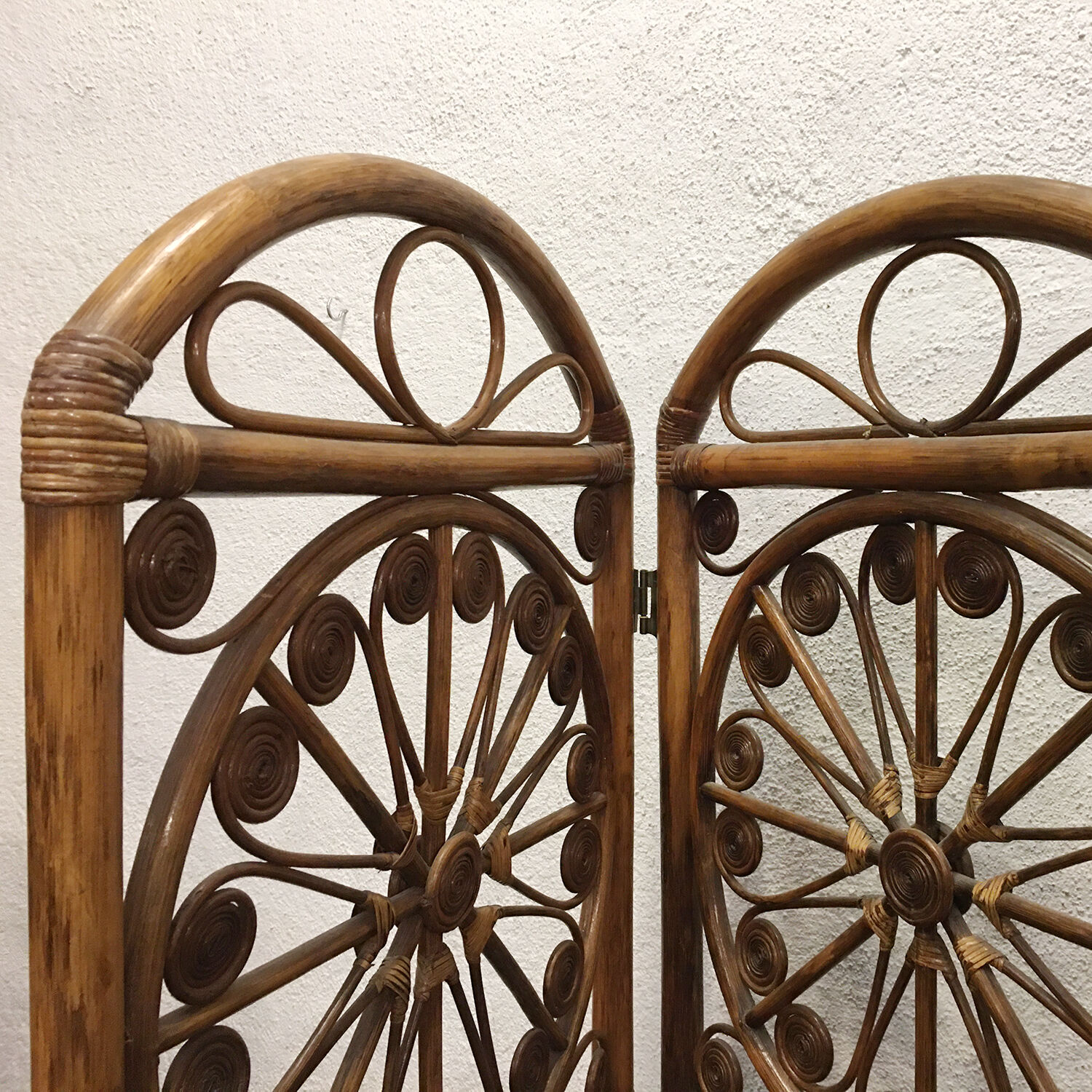 Vintage rattan screen from the 60s