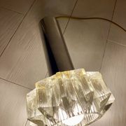 Pair of glass pendant lamps, Boréns Borås, 60/70s.