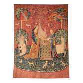 Large wall tapestry The Lady and the Unicorn - Hearing G. Boitard
