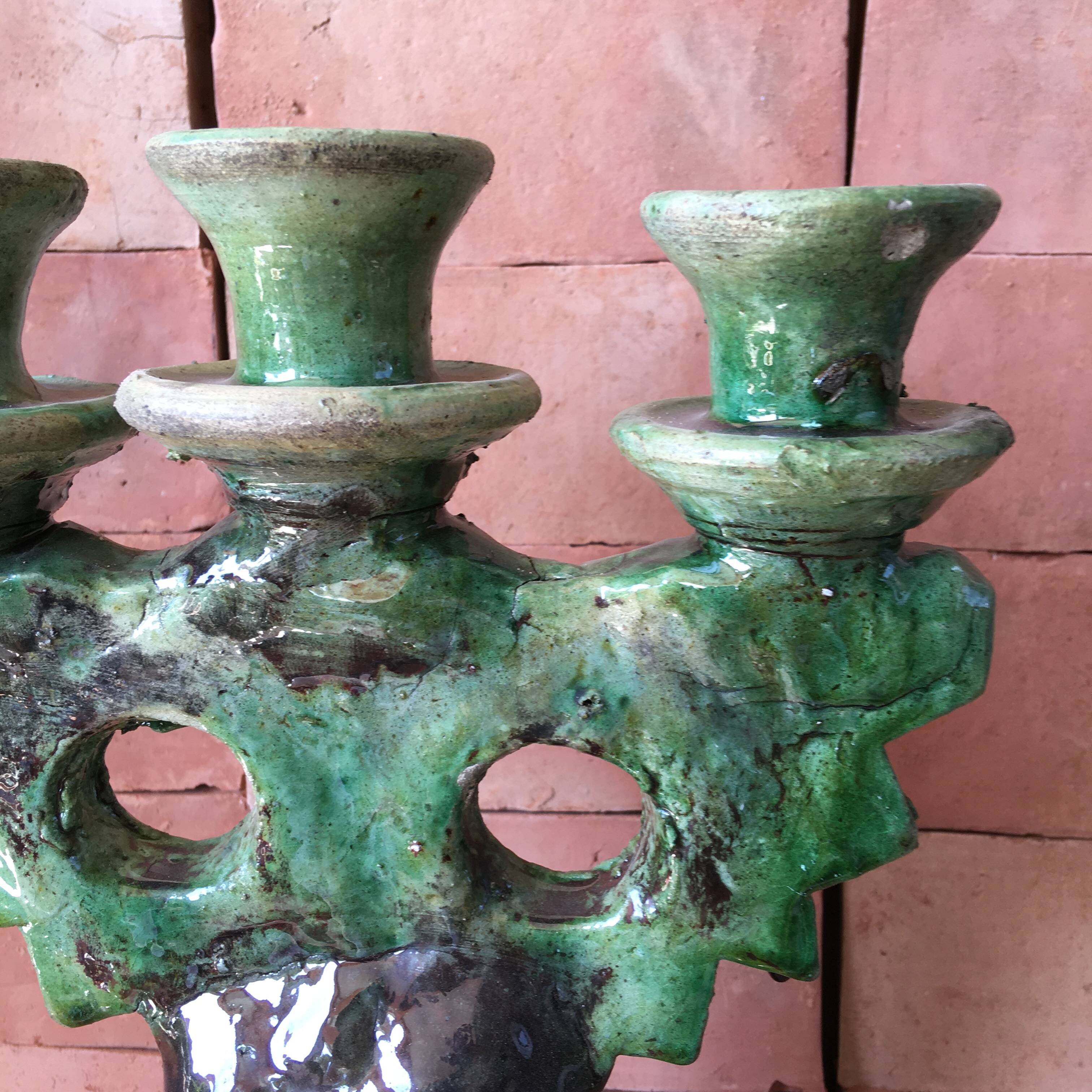 Tamegroute pottery candle holder