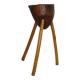 Antique oak tripod butcher's block, stand, stool. 1950s