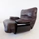 Ligne Roset Marsala brown leather armchair by Michel Ducaroy