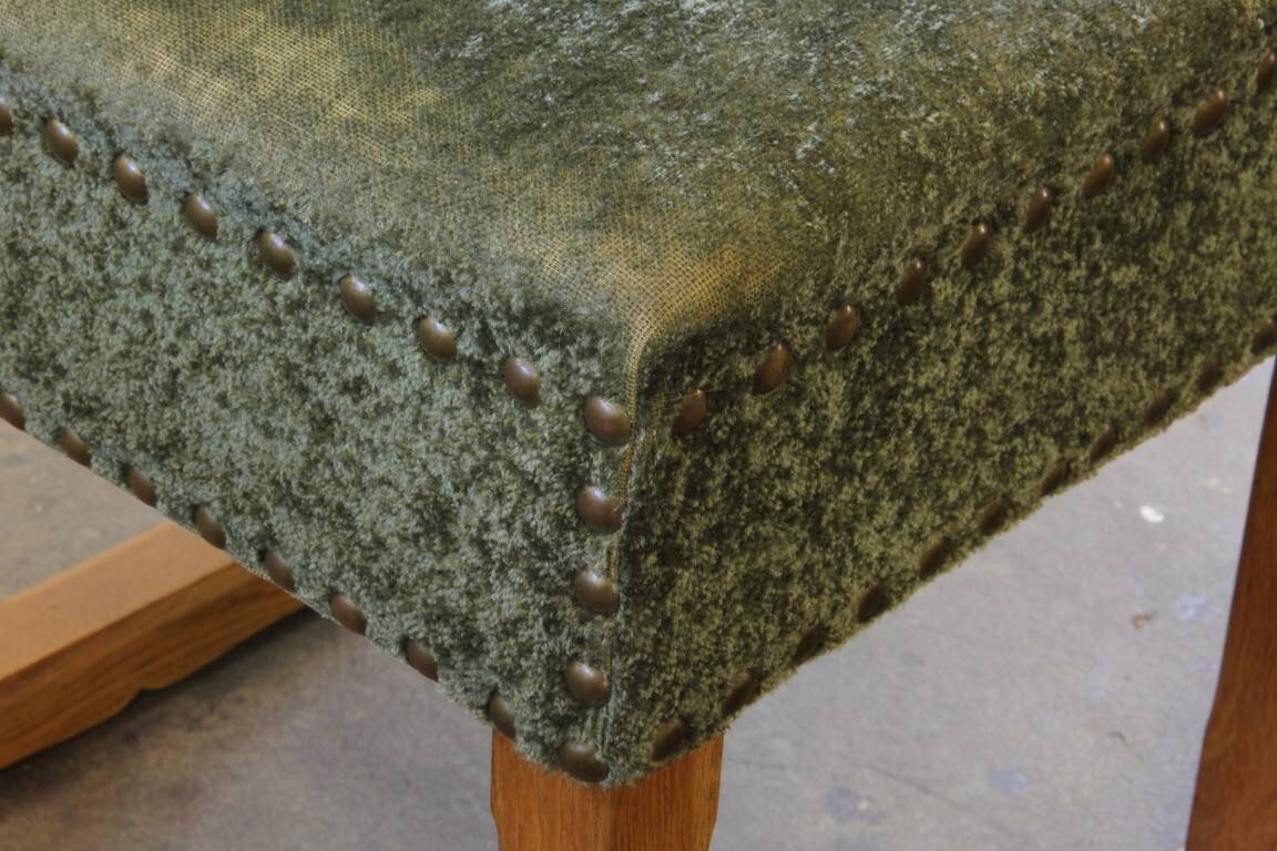 Vintage 1950s signature, solid oak dining throne chairs, Danish craftsmanship