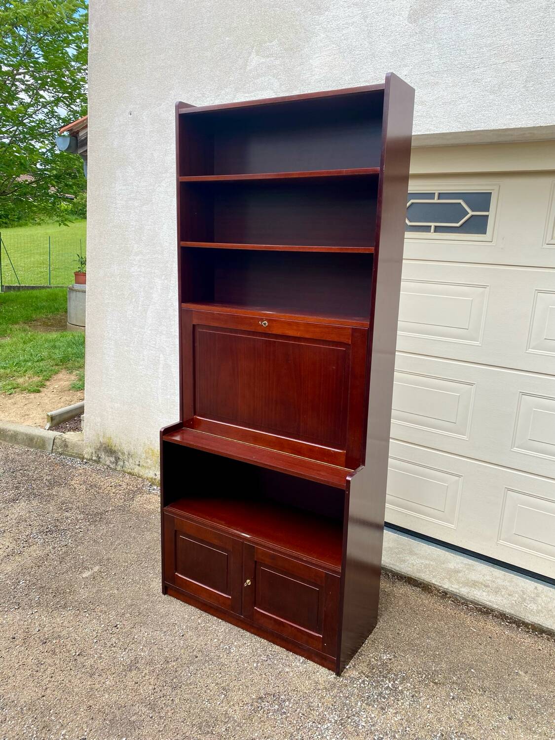 Vintage bar desk library display cabinet secretary with floors