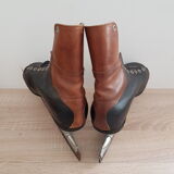 Pair of black and brown ice skates
