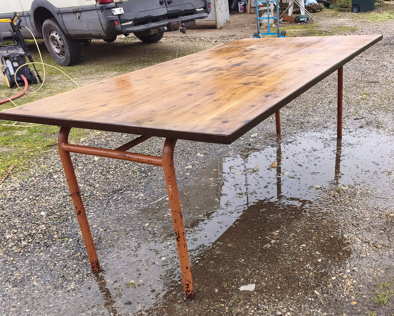 Industrial Table Iron and Wood