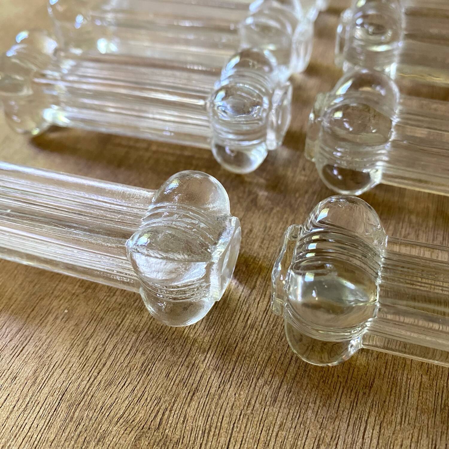 Antique glass knife rests