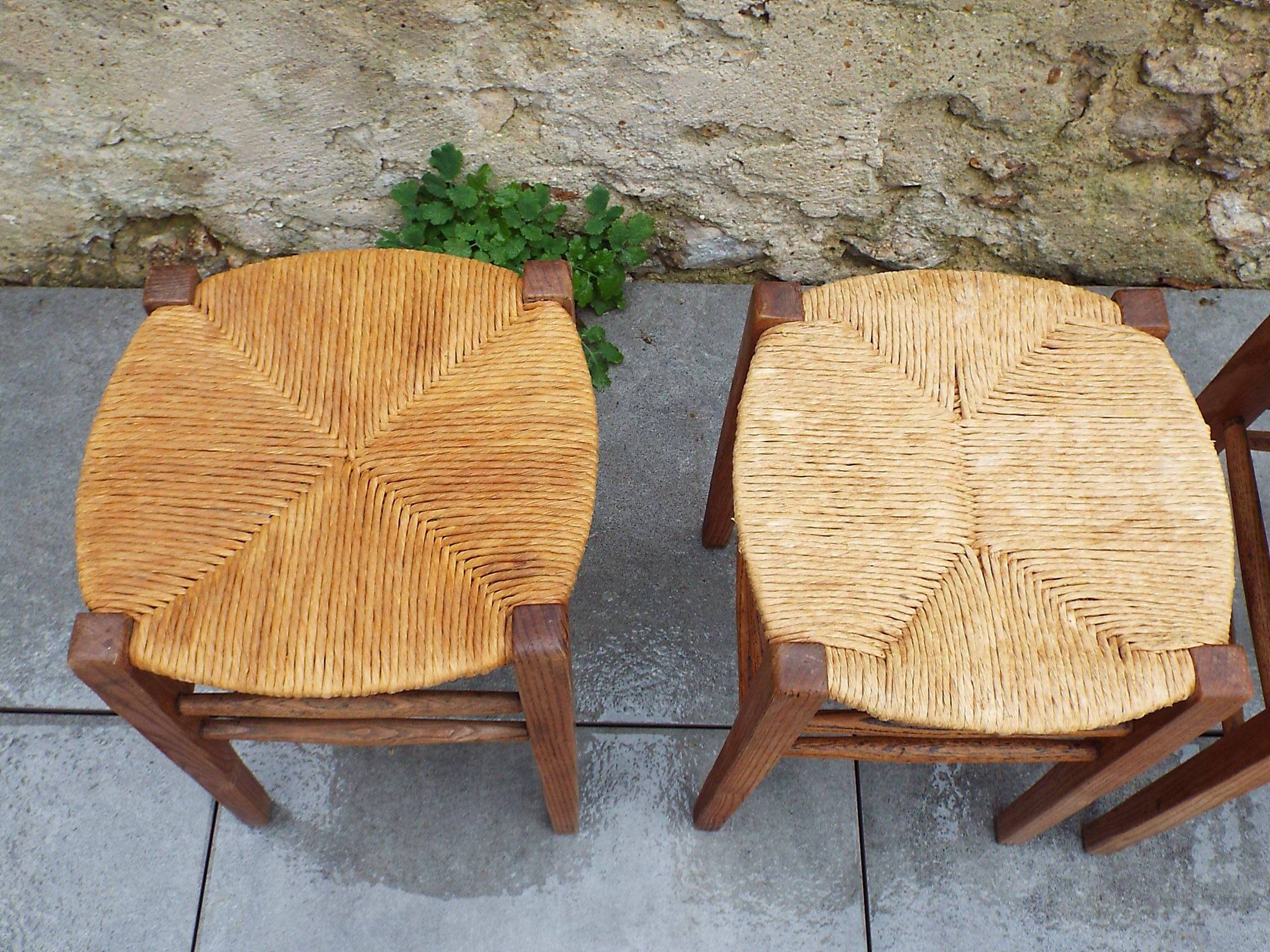 3 tabourets paillés