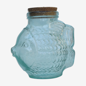 Vintage fish jar with cork from the brand SVE made in Italy