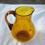 Hand-blown glass pitcher