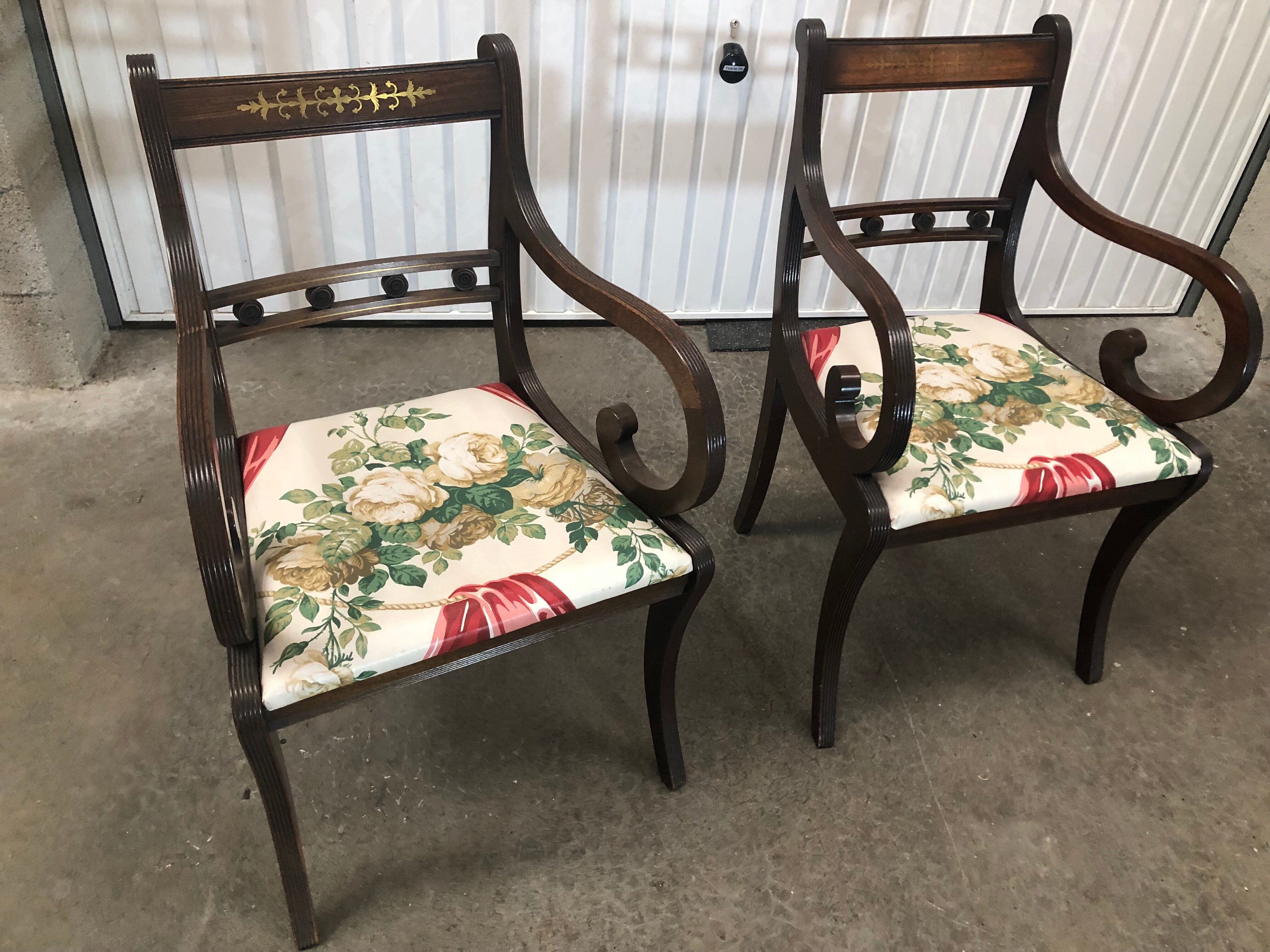 Pair of english bridge chairs