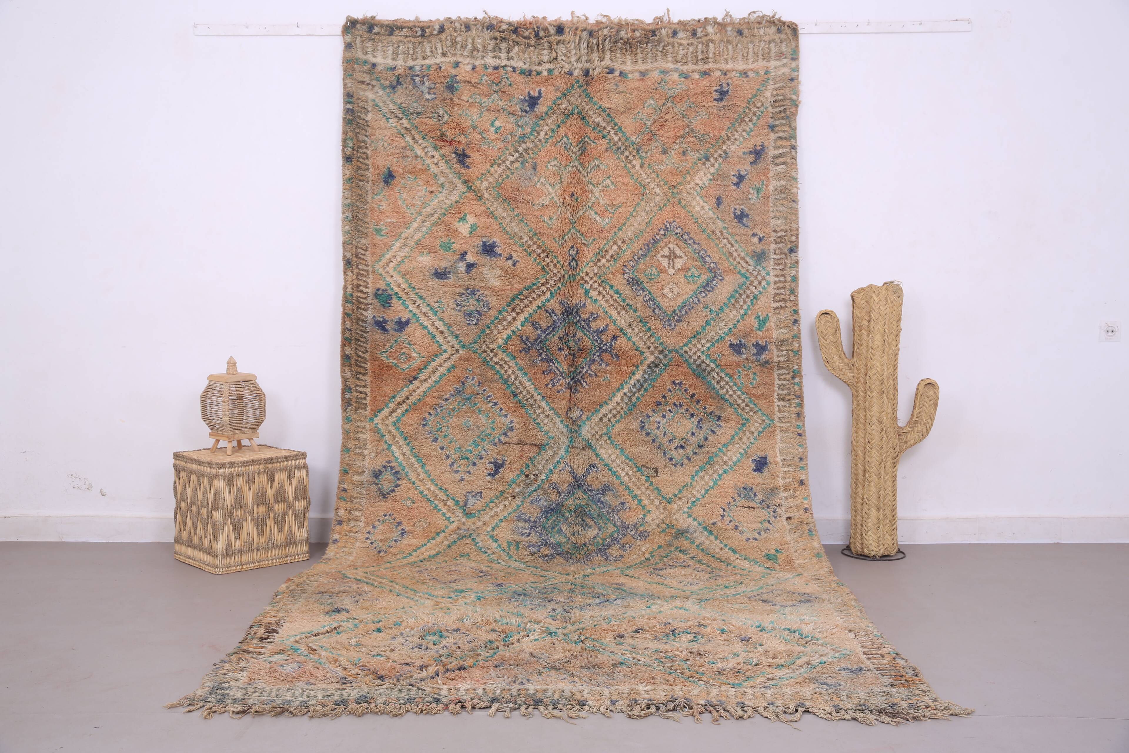 Peach Vintage Moroccan Rug 183 x 357 cm - Berber Wool Rug - Handmade Rug