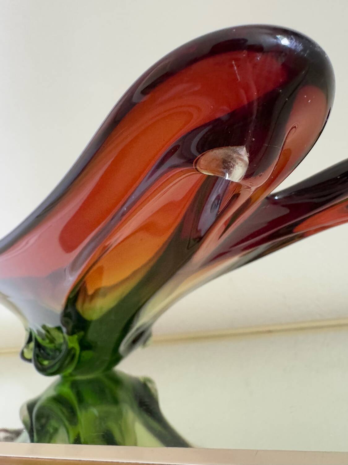Large Murano crystal bowl from the 60s