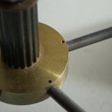 A modern Danish chandelier with 5 heads in opaline glass and brass, Art Deco, 1940s.