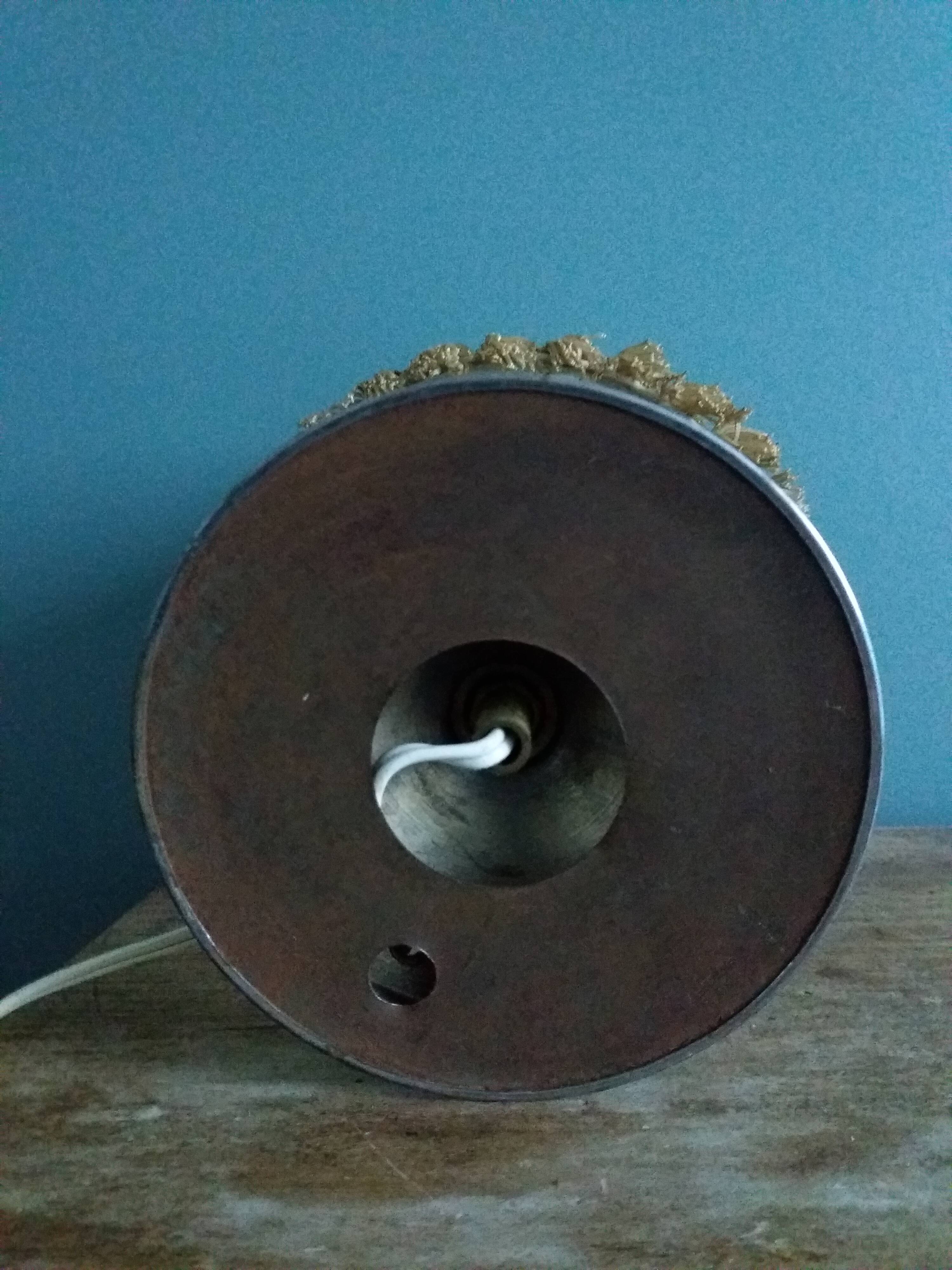 Metal and wood bedside lamp