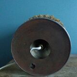 Metal and wood bedside lamp