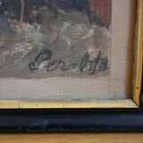 Peinture ancienne gouache rue brise miche le marais paris