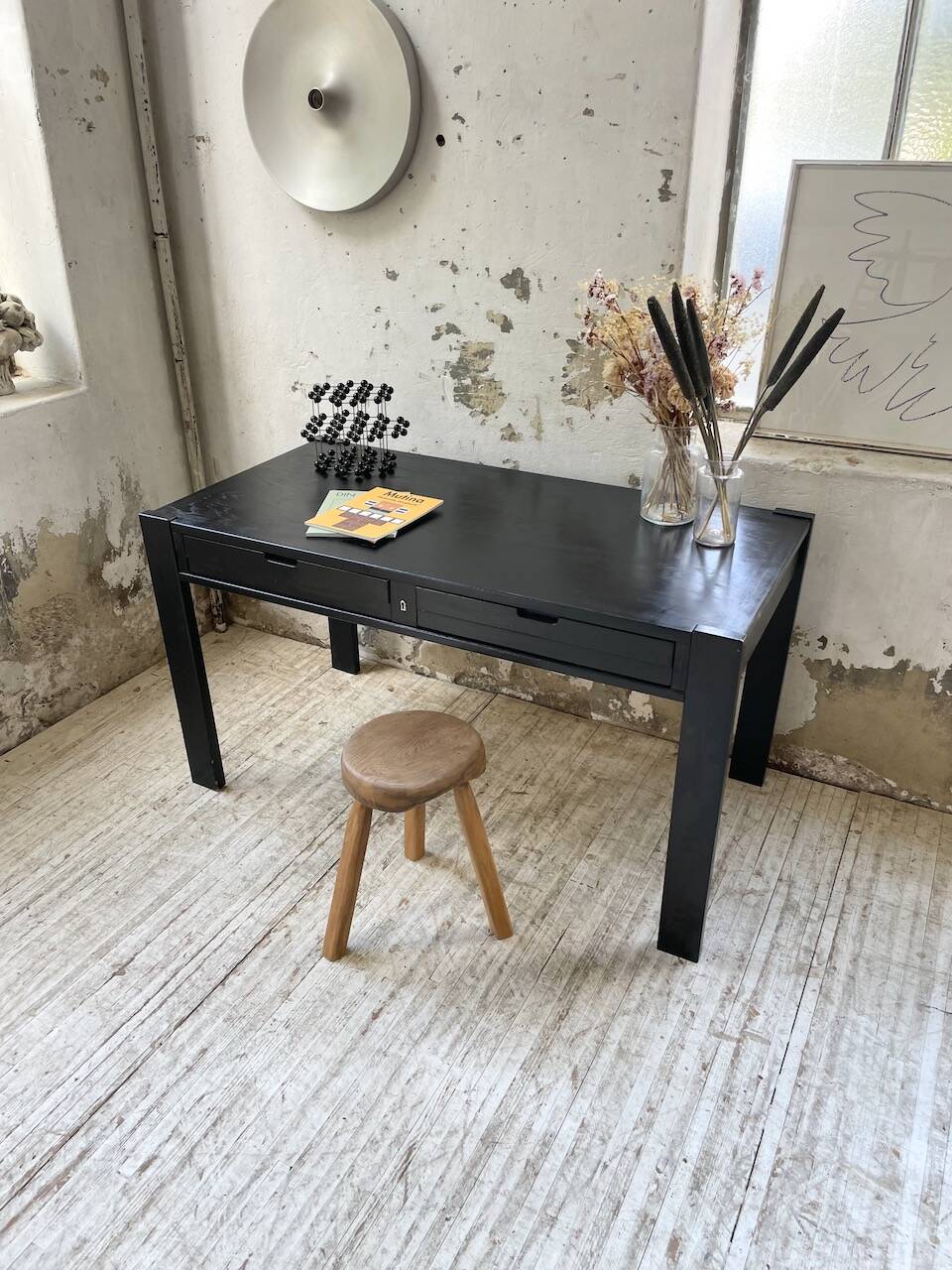 Regain black stained elm desk