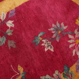 Old Chinese Art Deco handmade carpet 79cm x 134cm 1920s, 1E08
