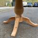 Extendable round dining table with central leg, renovated in raw oak, 210cm