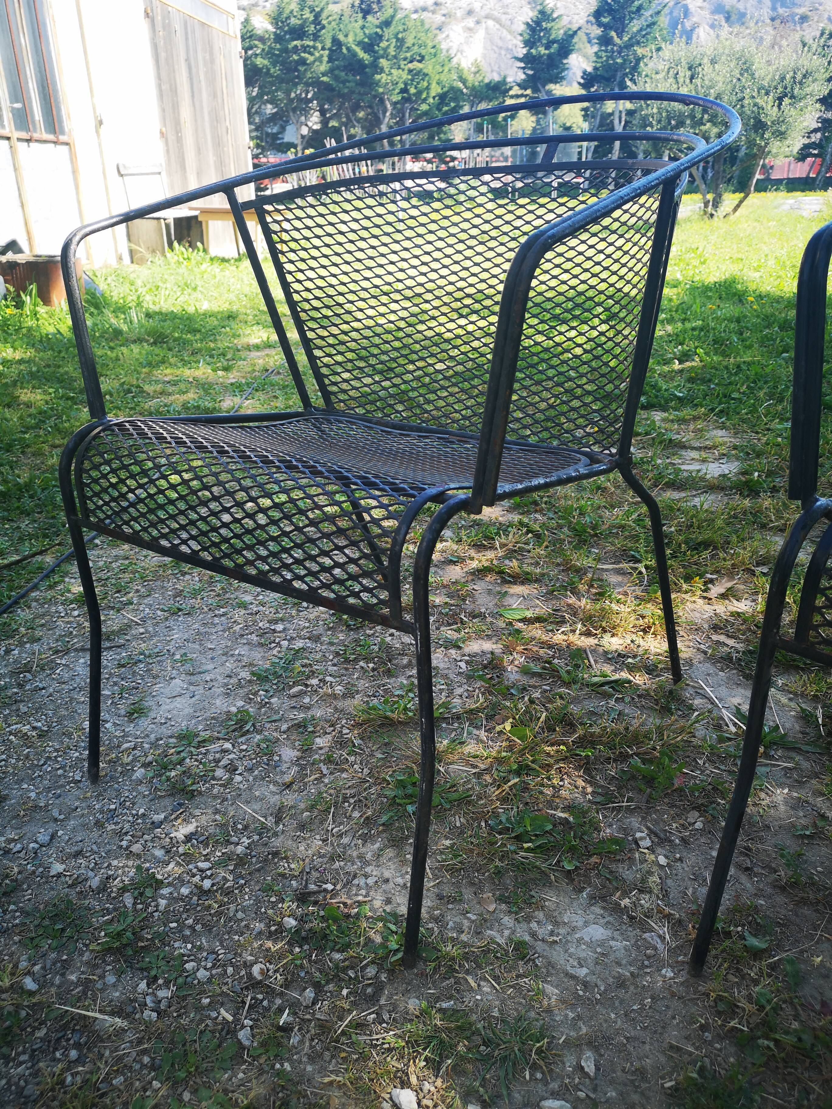 Pair of metal garden chairs 1950