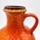 Vase boule à anse Jasba en céramique orange, 1970