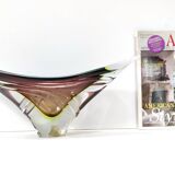Bol ou centre de table en verre Sommerso marron par Seguso, Italie