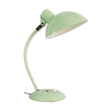 Green metal saucer desk lamp orientable. Year 50