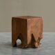 Table d'appoint sculpturale en bois d'orme massif 1970s