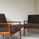 2 Vintage teak armchairs by Arne Vodder for Glostrup from Denmark
